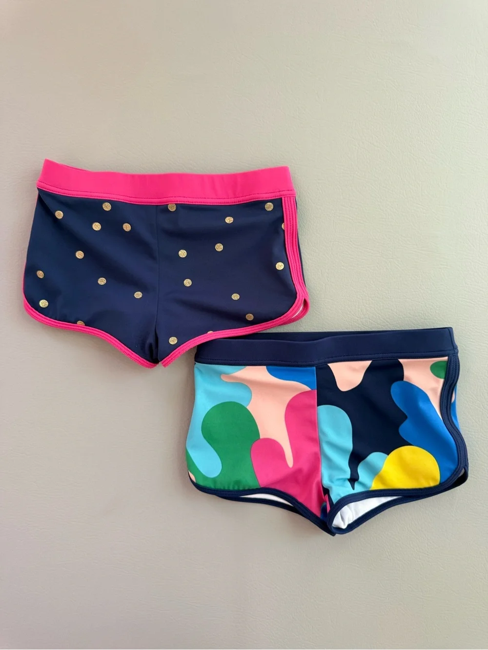 Mini Boden Gold Polkadot Swim Shorts Bikini Bottoms